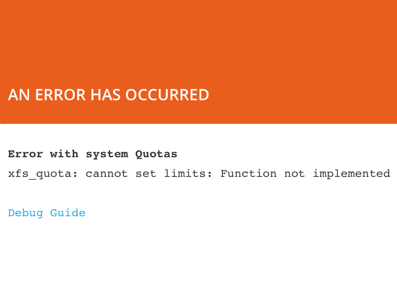رفع خطای "xfs_quota: cannot set limits: Function not implemented"
