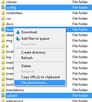تغییر سطح دسترسی فایل در فایل زیلا