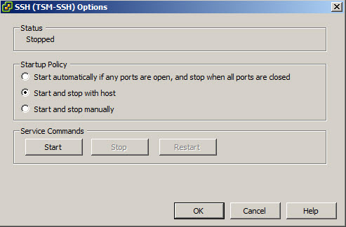 فعال کردن ssh در VMware vSphere Client ESXi 5